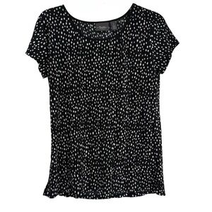 Chico’s Travelers Top Size 1 (M) Pullover Women’s Black White Polka dot pullover